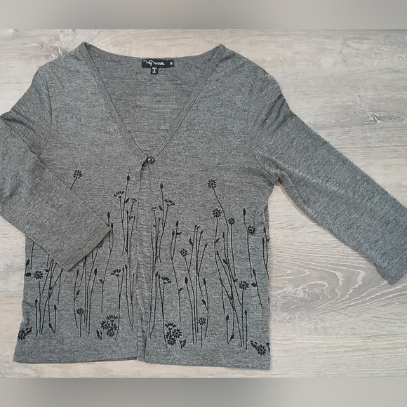 Michele Tops - Michele Charcoal Floral Women's Blouse